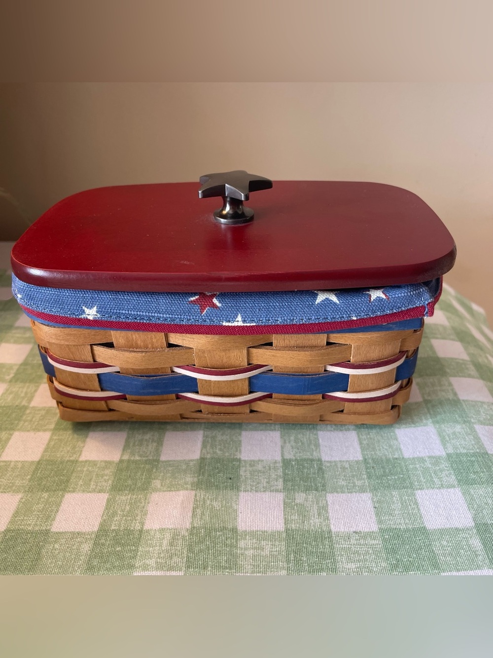 Longaberger All American Celebrations Caddy Basket 2010 Star Lid Liner Protector - Picture 3 of 6